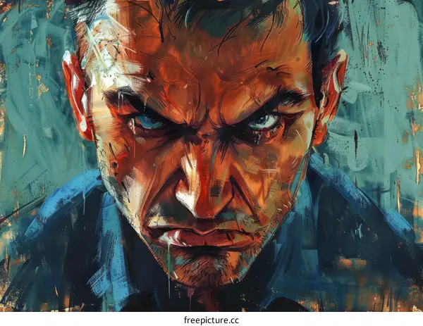 portrait of a man with a scarred face