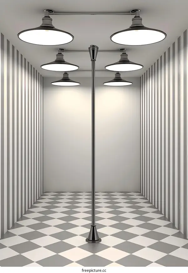 Minimalist Room Interior Design With Black and White Striped Walls