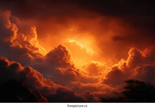 Fiery Cloudscape at Sunset