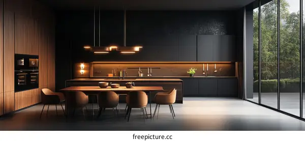 Modern Dark Kitchen Interior Design