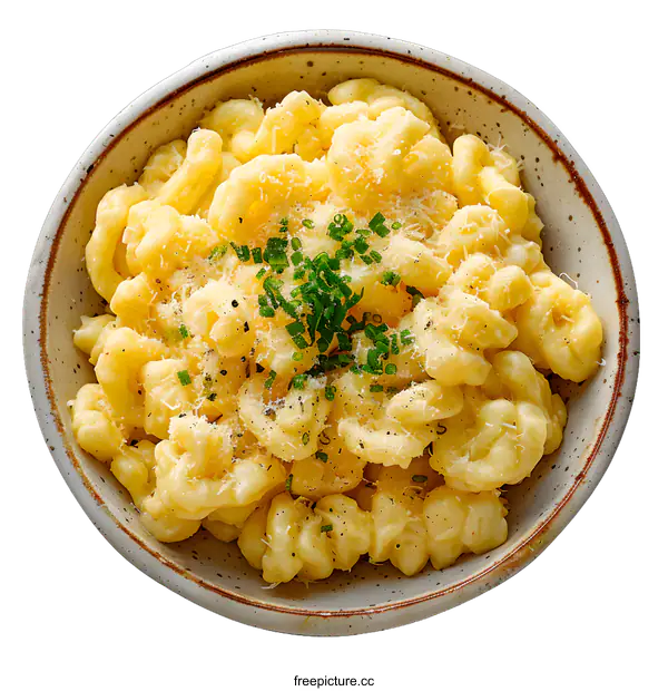 [Transparent Background PNG]Macaroni and cheese in a bowl