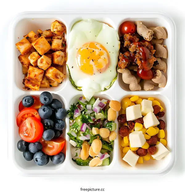 Healthy Food Meal Prep Container with Variety of Ingredients