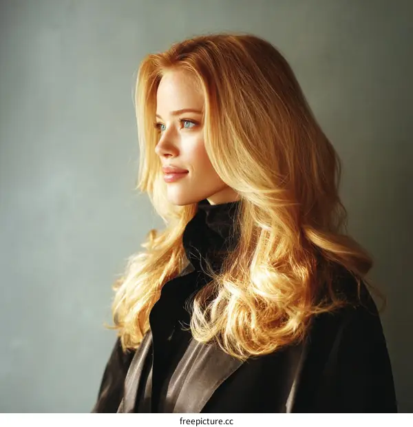 Elegant Blonde Woman Fashion Portrait