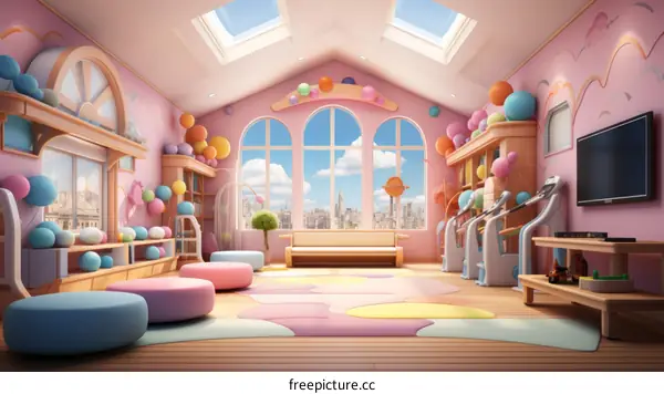 A Colorful and Fun Classroom with Learning Materials and Toys