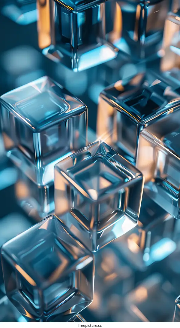 Cool Blue and Orange Glowing Ice Cubes