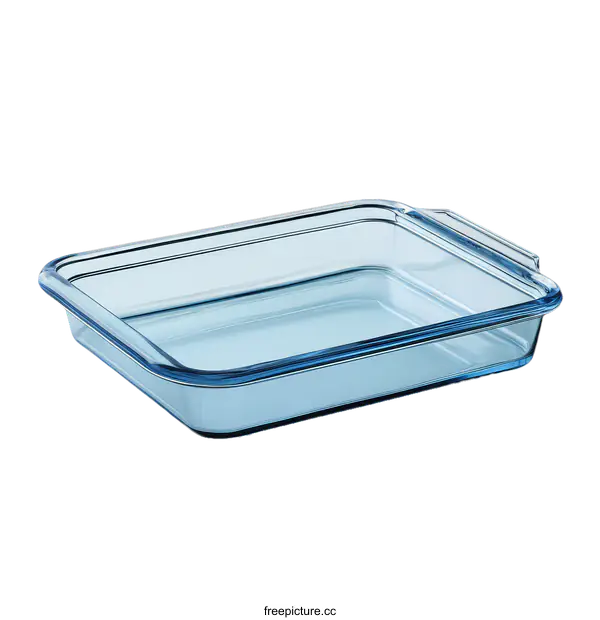 [Transparent Background PNG]Light Blue Rectangular Glass Baking Dish