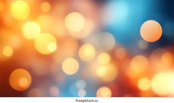Abstract Bokeh Background Design with Warm and Cool Tones