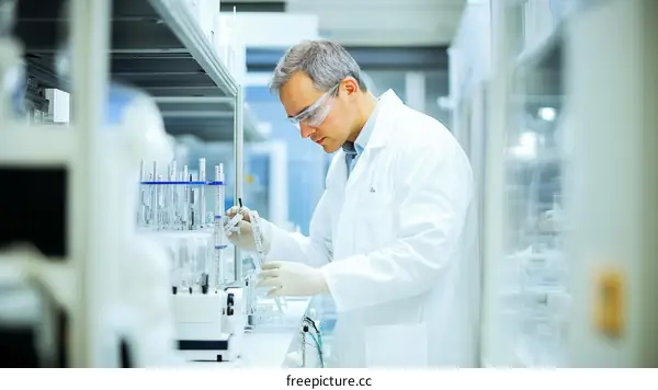 Scientist Working in a Modern Laboratory