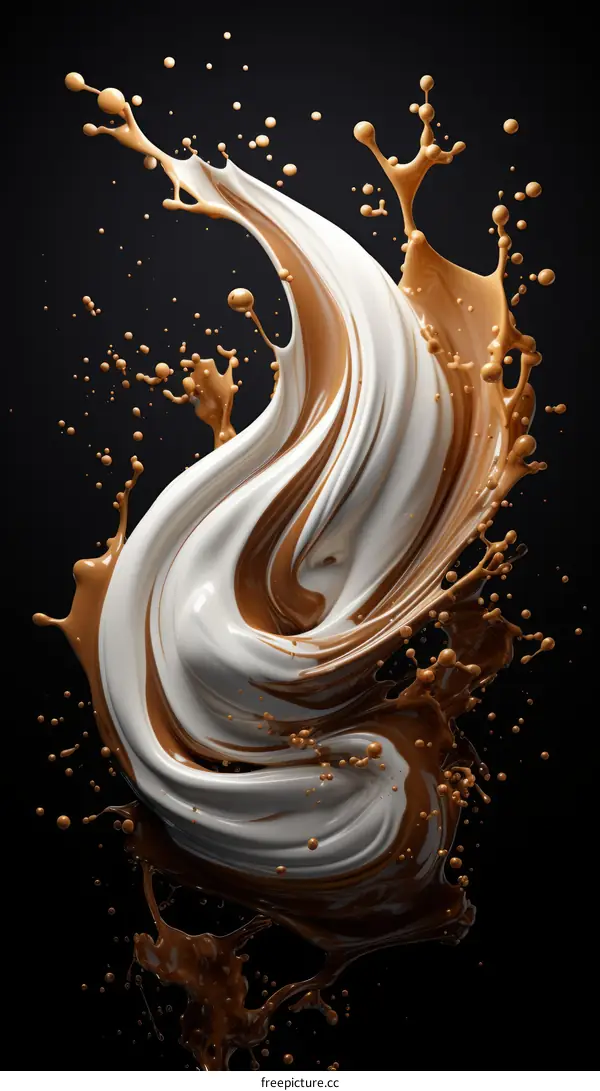 Coffee and Milk Intertwined in Motion