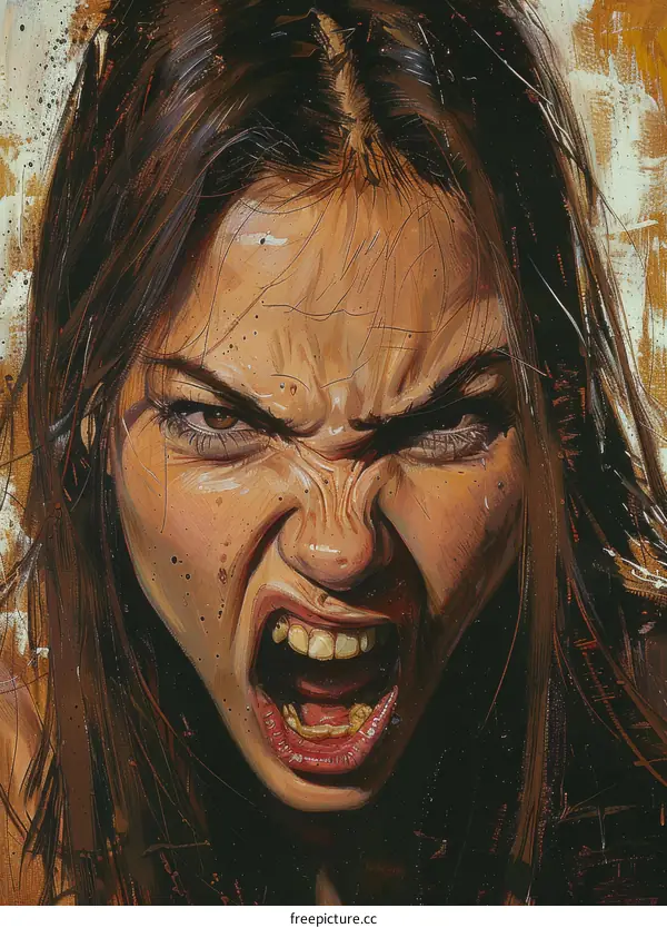 Portrait of a Woman in Intense Emotion