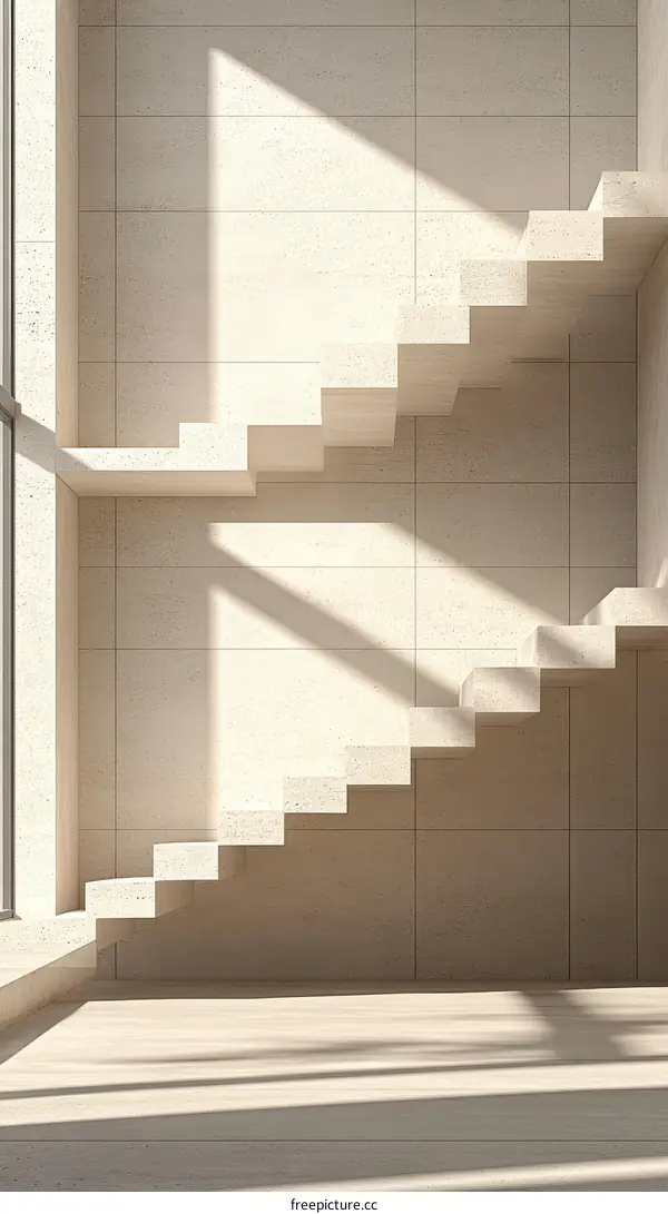 Modern Minimalist Concrete Stairs Interior Design