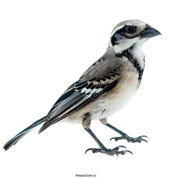 [Transparent Background PNG]White-throated  Bush  Shrike  Isolated On White Background