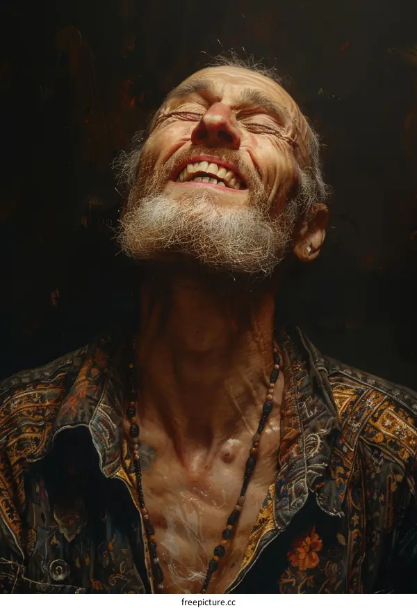 Portrait of a Smiling Elderly Caucasian Man