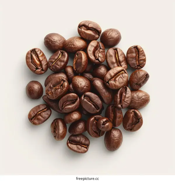 Close up of a pile of coffee beans