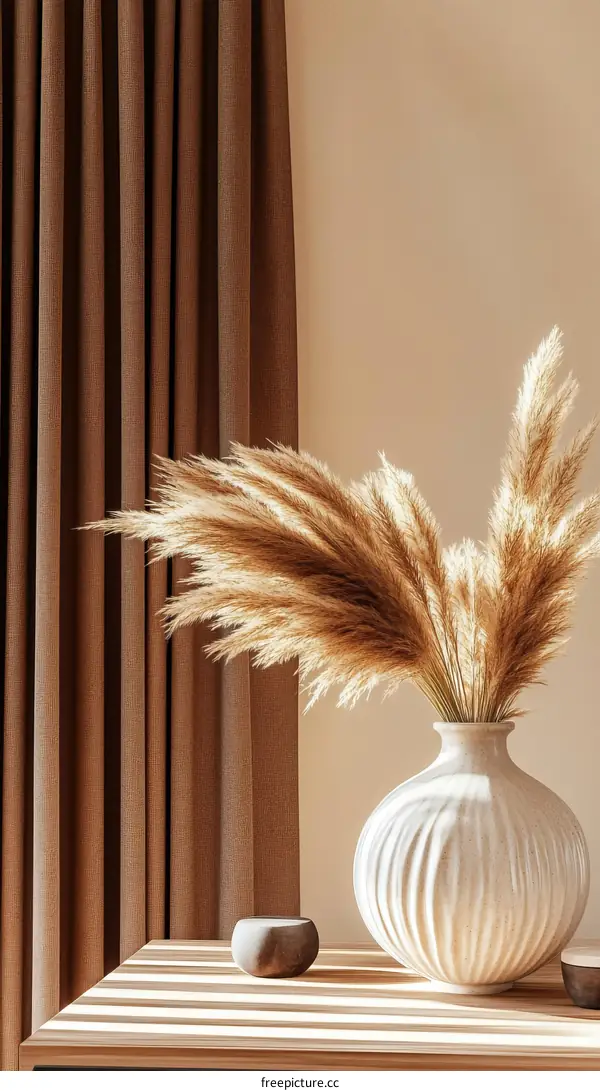 Bohemian Style Home Decor with Dried Pampas Grass