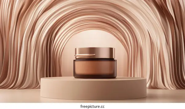 Elegant Luxury Cream Jar Display Design