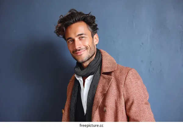 Stylish Man in a Warm Fall Coat