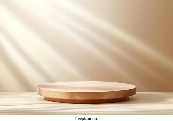 Wooden Display Stand in Soft Light