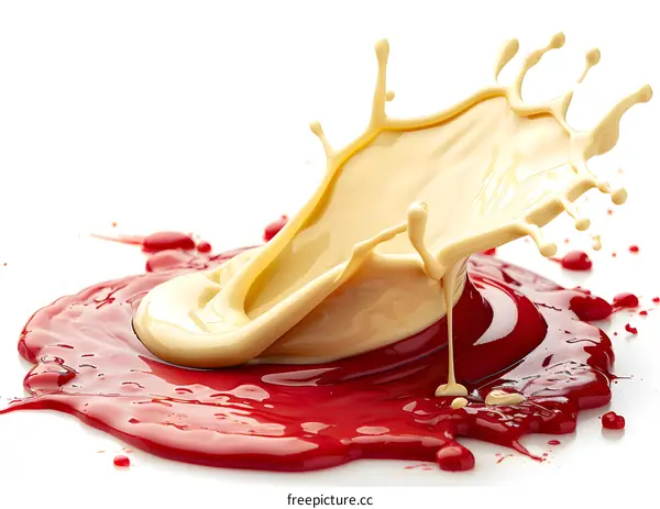 red and white liquid splash