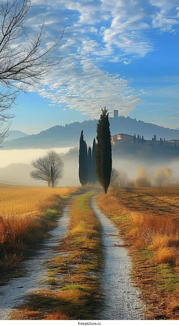 Country road in Tuscany, Italy