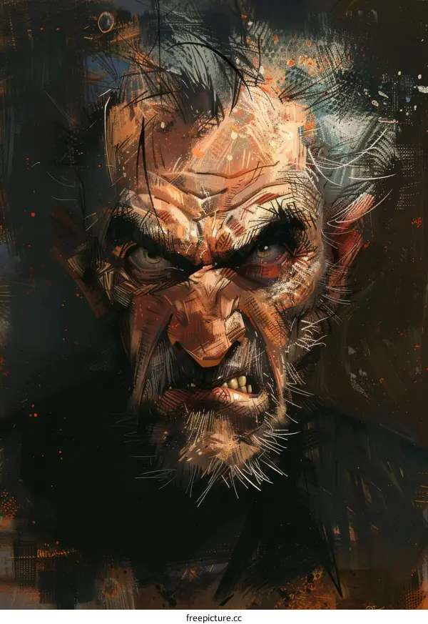 portrait of an ugly old man