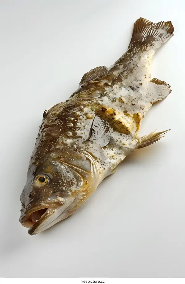 Dried Grouper Fish on White Background