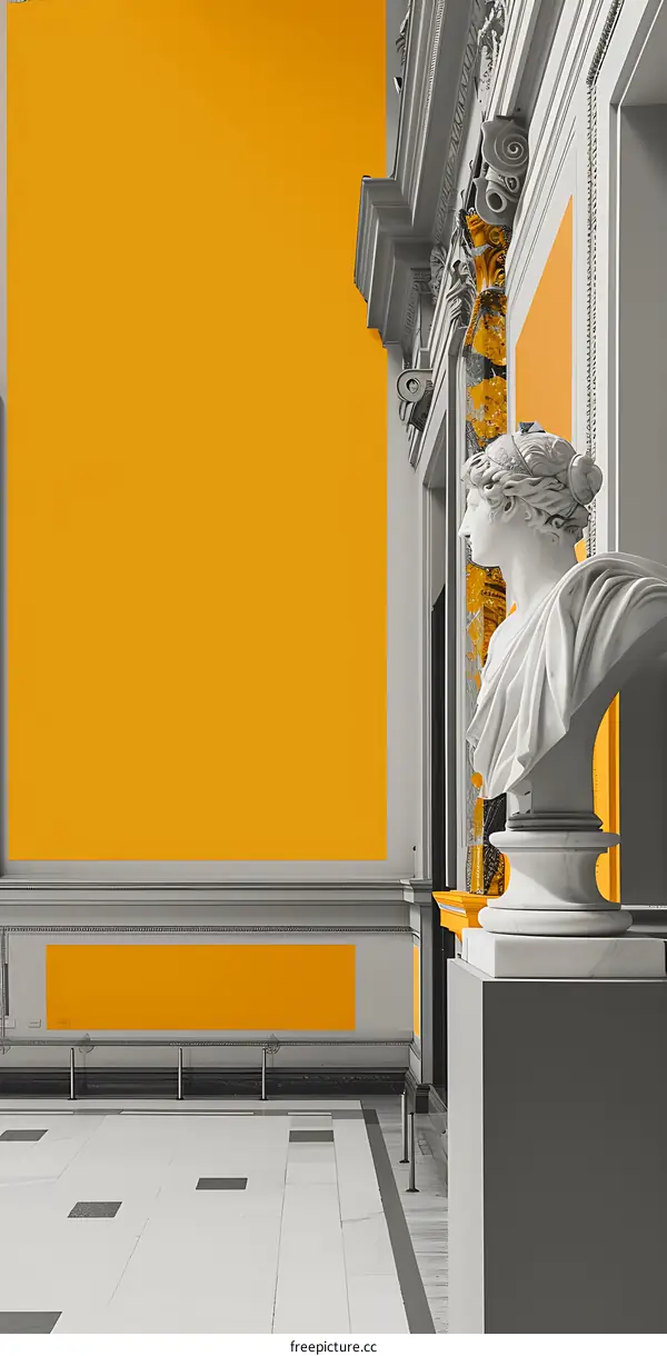 Classical Sculpture in a Museum Hall