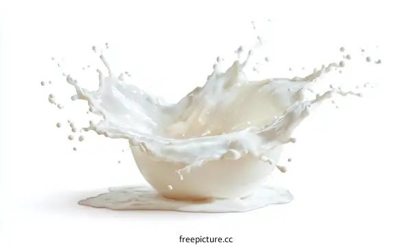 Milk Splash in a Bowl