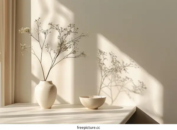 Dried Flowers in a Vase by the Window