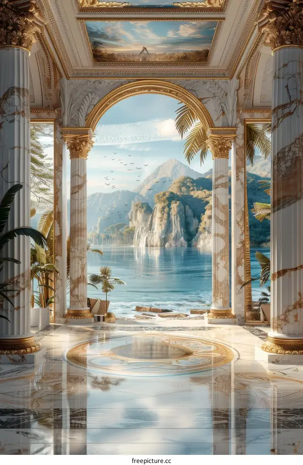 Luxurious Marble Hall with Ocean View