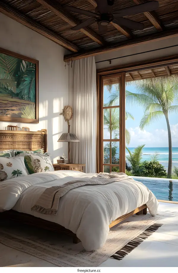 Tropical Beach Bedroom With Ocean View