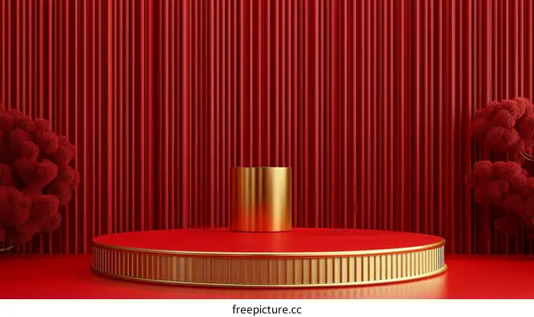 Red and Gold Minimalist Product Display