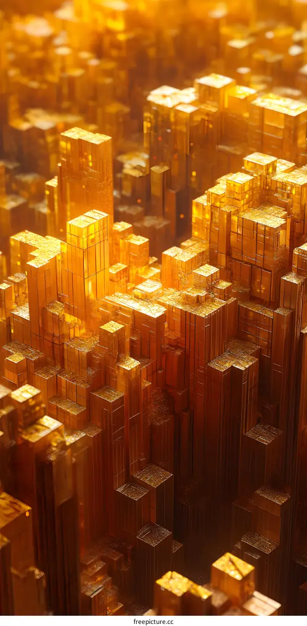 Abstract Golden Geometric Shapes Background