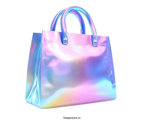 [Transparent Background PNG]Holographic Colorful Handbag Design