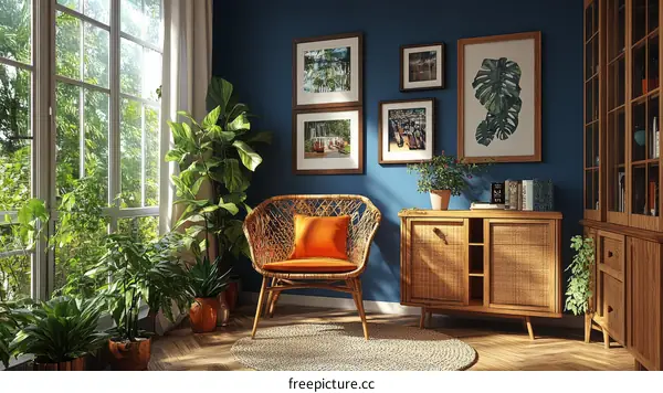 Cozy Tropical Interior Design with Plants