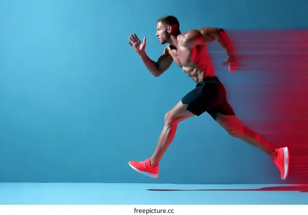 Dynamic Action Shot of a Running Man