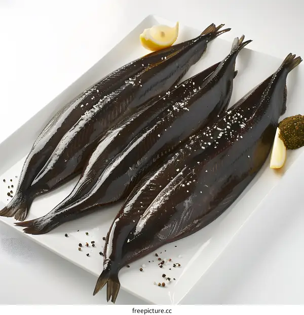 smoked fish on a white plate