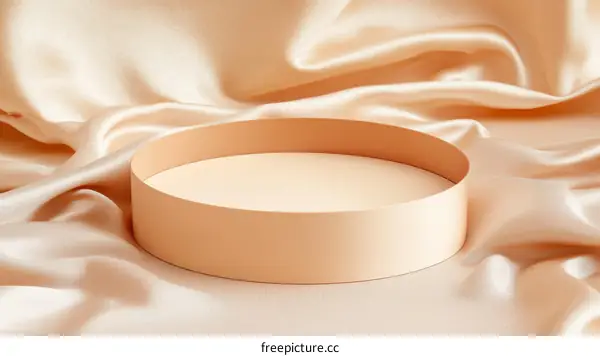 Elegant Beige Product Display Platform on Satin