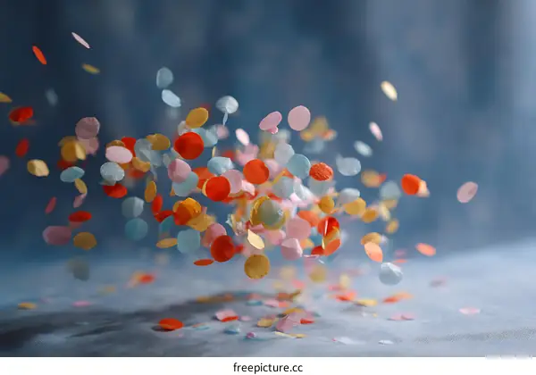 Colorful Confetti Falling in the Air