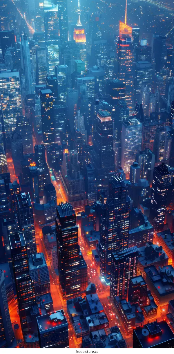 Panoramic Night City View