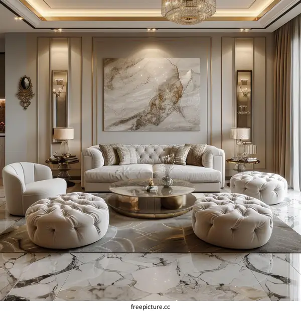 Luxury Living Room Interior Design with Elegant Decor