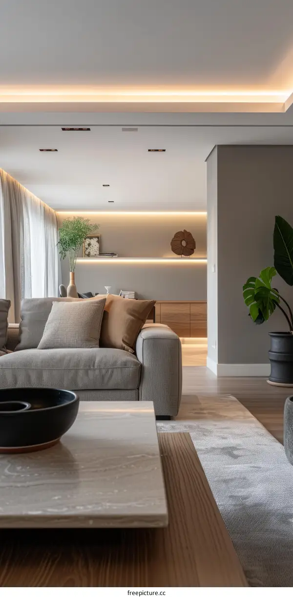 Modern minimalist living room interior design