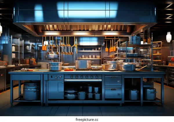 Commercial Kitchen with Industrial-Grade Appliances