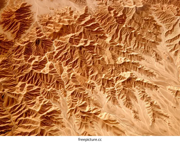 Aerial View of Desert Mountain Ranges