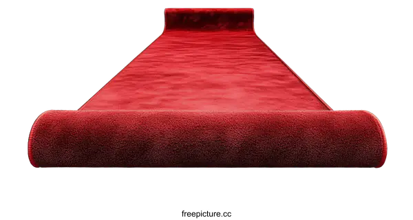 [Transparent Background PNG]Red Carpet Unrolled for an Event