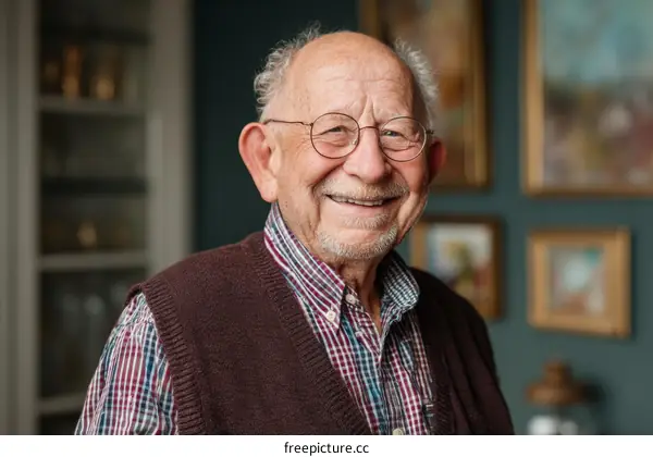Senior Caucasian Man Smiling Portrait