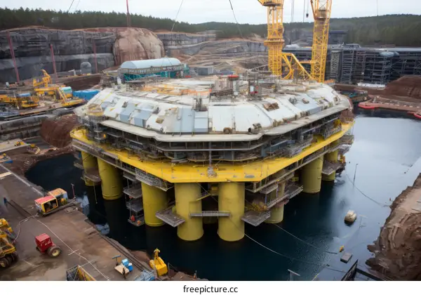 Construction of a Large Floating Oil Production Unit in a Shipyard