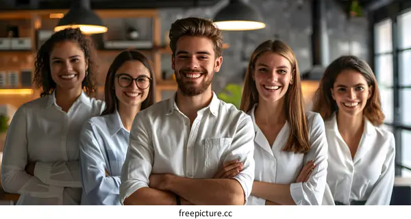 Portrait of a group of smiling business people