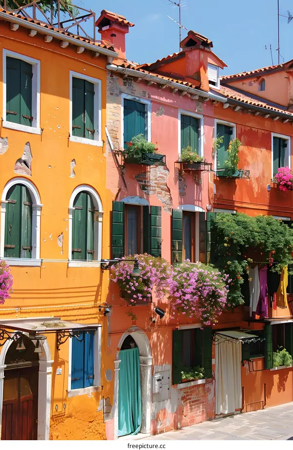 colorful buildings in Burano, Italy