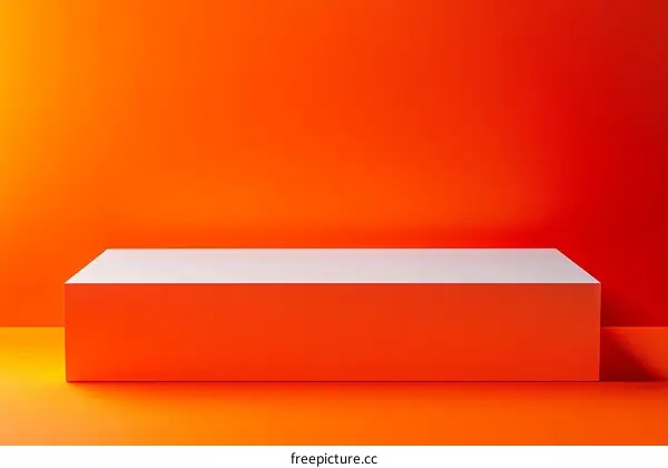 Modern Minimalist Orange and White Display Platform